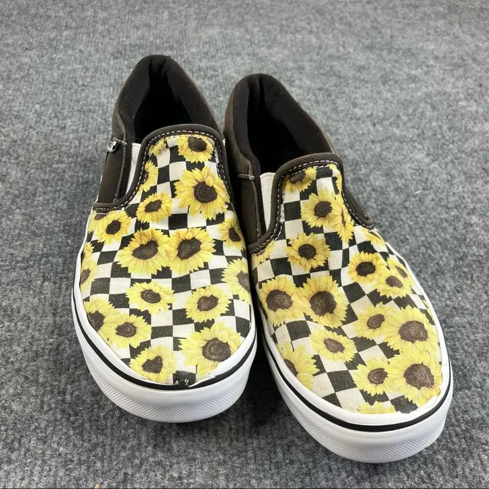 Vans Classic Slip no Checkerboard Slip On Women's 5 Multicolor Athletic Sneakers